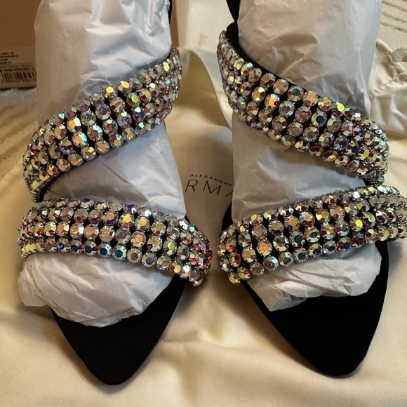 Alexandre Birman 39 Alanis Embellished Suede Slingback Sandals - Picture 5 of 15